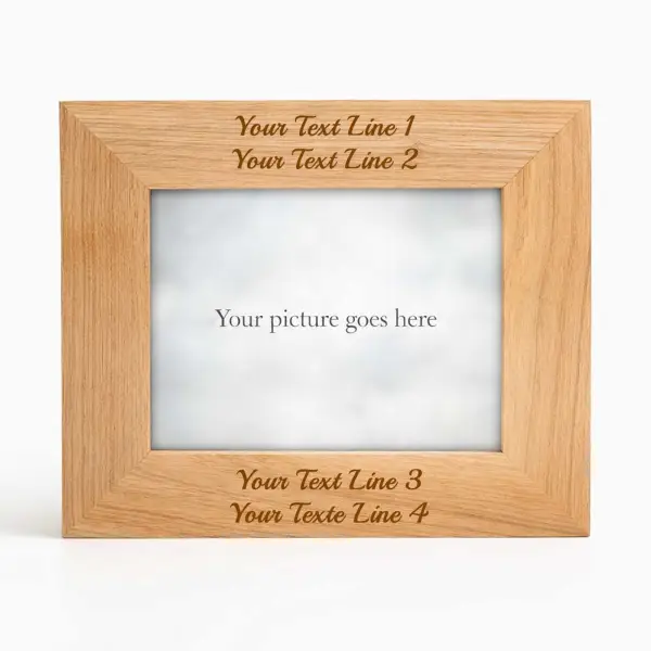 Solid Oak Effect Personalised Picture Frame
