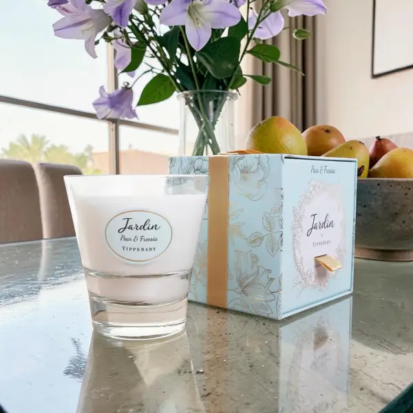 Tipperary Crystal Pear & Freesia Jardin Collection Candle