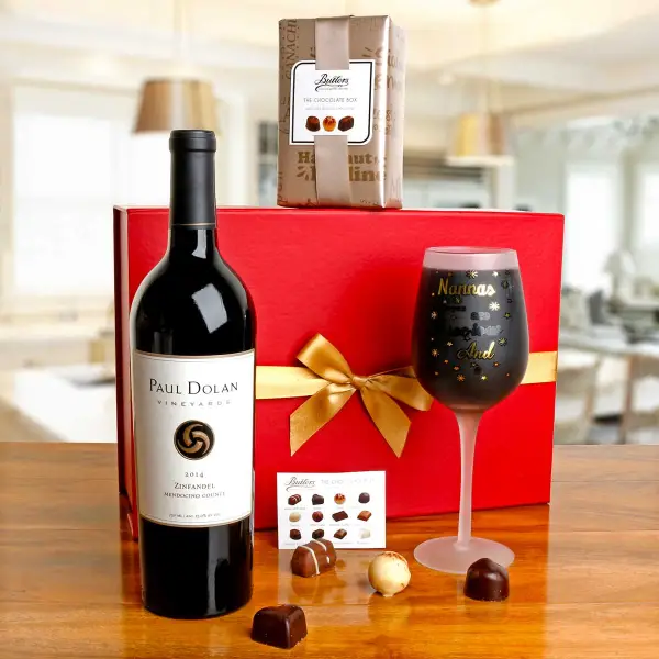 Nannas like You Glass, Chocs & Red Wine