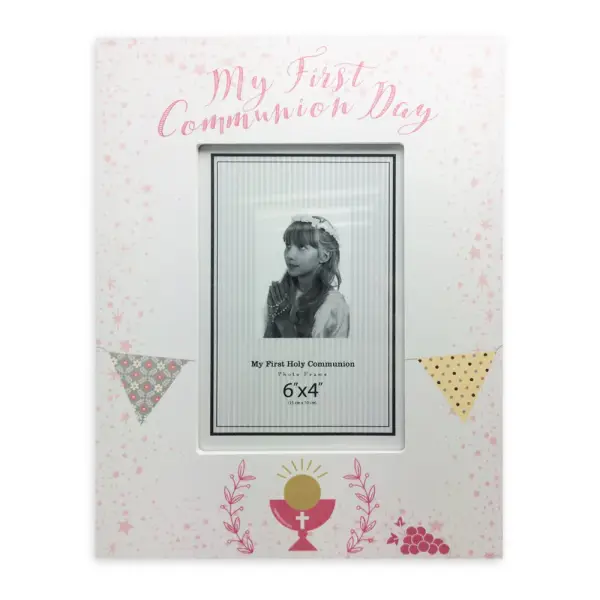 My First Holy Communion Pink Photo Frame Portrait 6x4