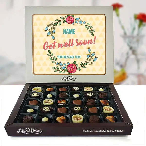 Get Well Soon Flowers Personalised Chocolate Box 270g