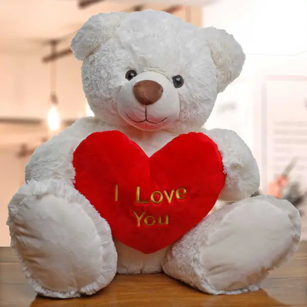 I Love You Large 2ft White Teddy Bear