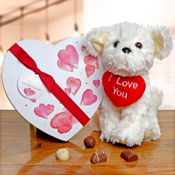 Butlers Indulgent Heart Box & White Love You Dog