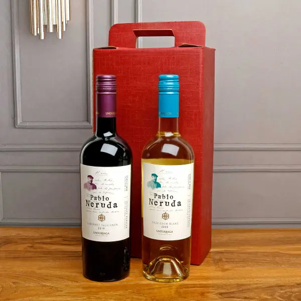 Chilean Double Wine in Burgundy Box