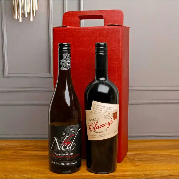 New World Double Wine in Burgundy Box