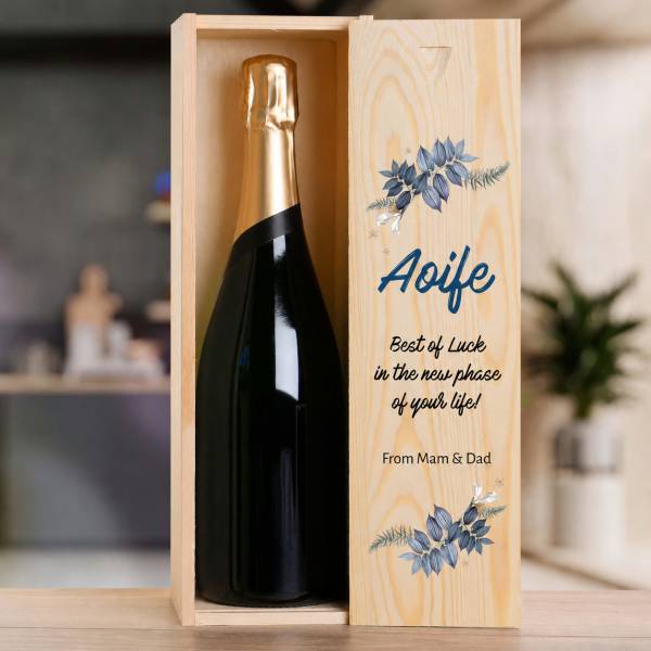 Any Name And Any Message Flowers - Personalised Single Champagne Box