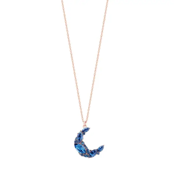 Tipperary Half Moon Sapphire Rose Gold Pendant
