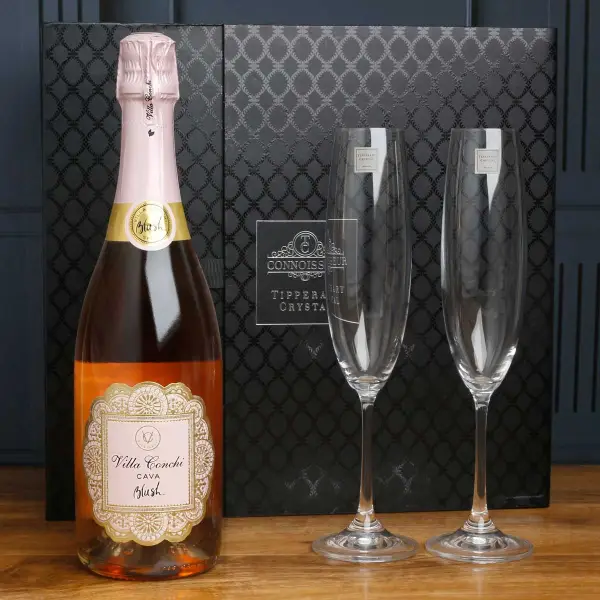 Villa Conchi Cava Blush in Crystal Flute Gift Box