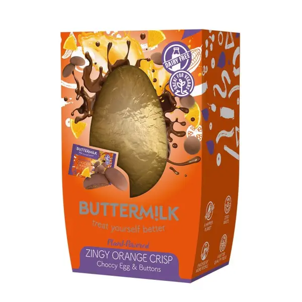 Buttermilk Dairy Free Zingy Orange Crisp Easter Egg 160g