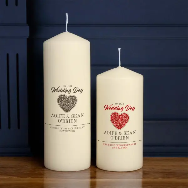 On Your Wedding Day Heart - Personalised Candle