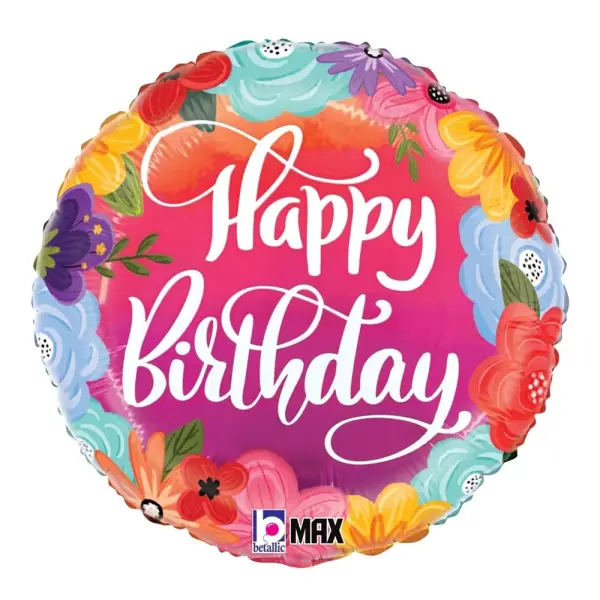 Happy Birthday Flowers Balloon in a Box