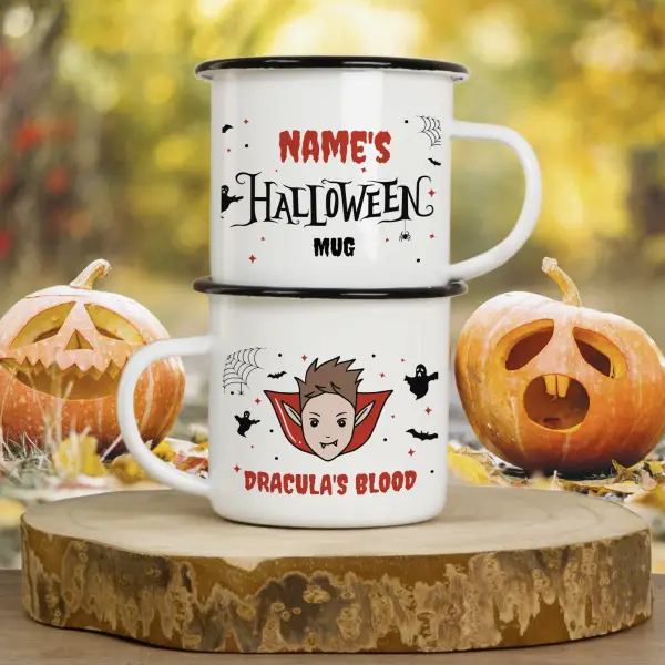 Name's Halloween Mug, Dracula's Blood - Personalised Enamel Mug