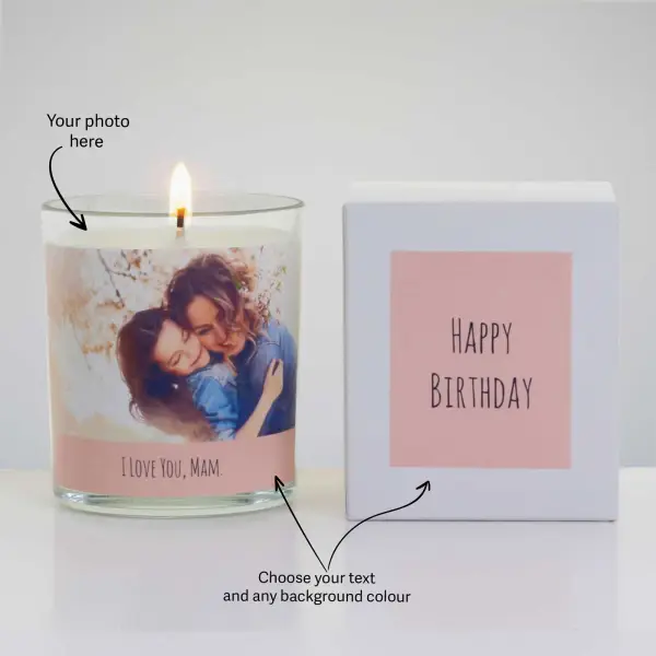 Any Photo and Text - Personalised Scented Candle