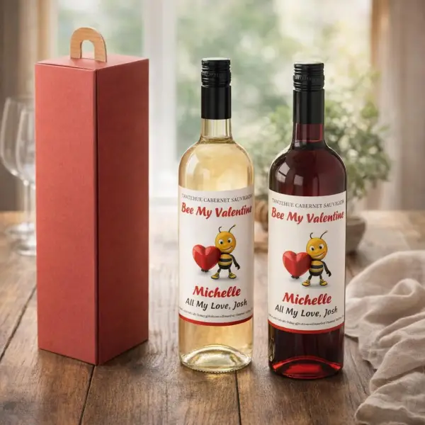Bee My Valentine Personalised Wine