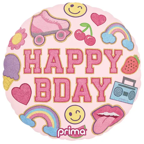 Happy B Day Patches Balloon in a Box