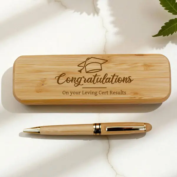 Engraved Bamboo Single Pen Set