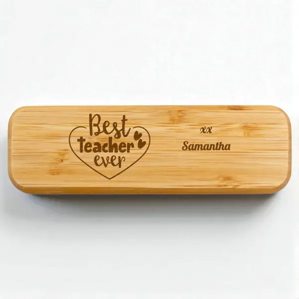 Engraved Bamboo Single Pen Set