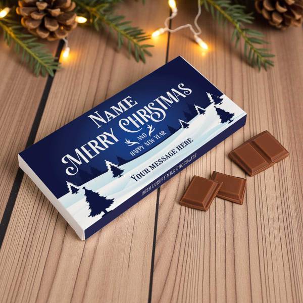 Festive Frost Personalised Chocolate Bar 90g