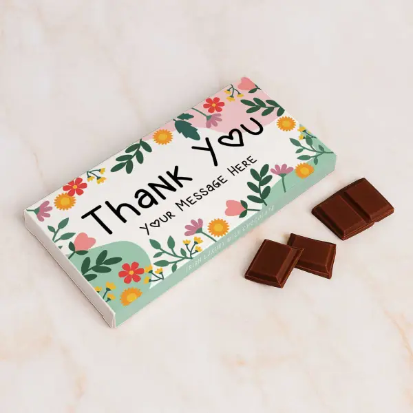Thank You Flowers Personalised Chocolate Bar 90g