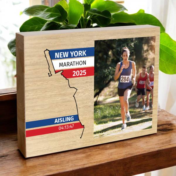 Any Picture New York Marathon - Wooden Photo Blocks