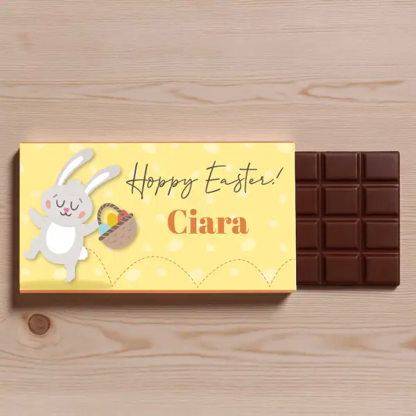 Hoppy Easter Any Name Personalised Chocolate Bar 90g