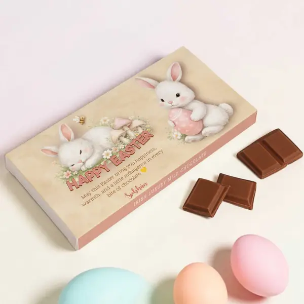 Happy Easter Bunny Personalised Chocolate Bar 90g