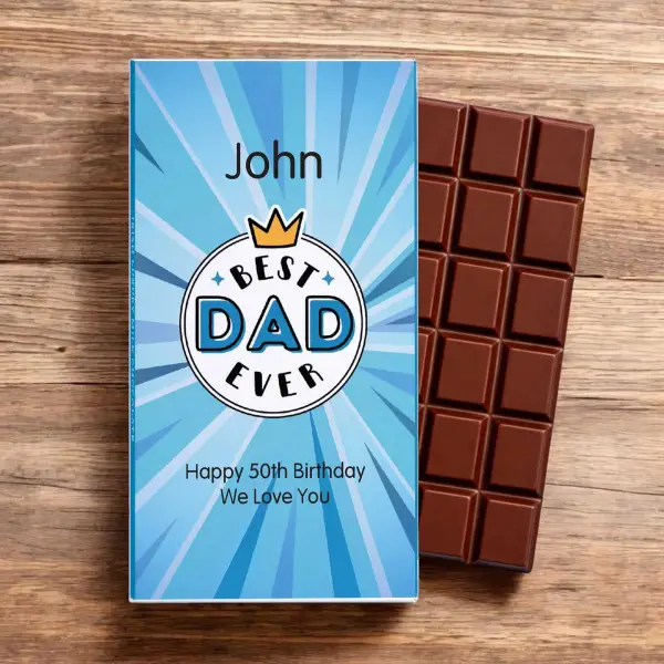 Best Dad Ever - Personalised Chocolate Bar 90g