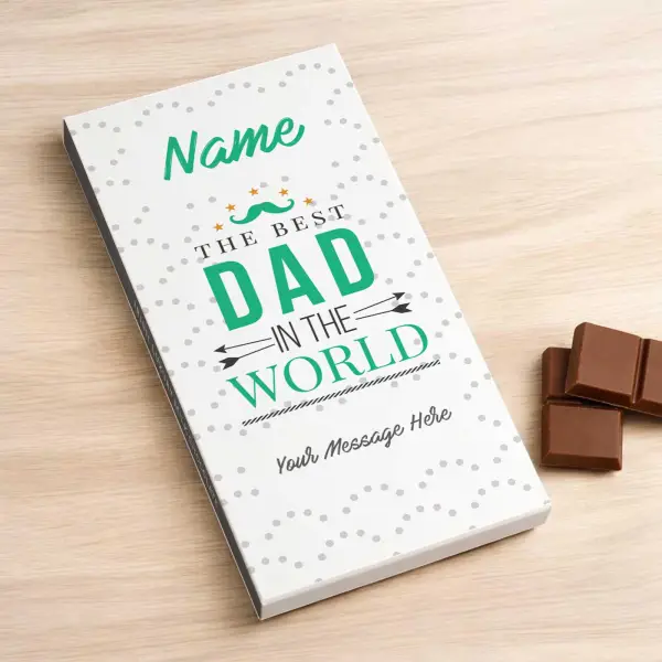 You Are The Best Dad In The World Personalised Chocolate Bar 90g