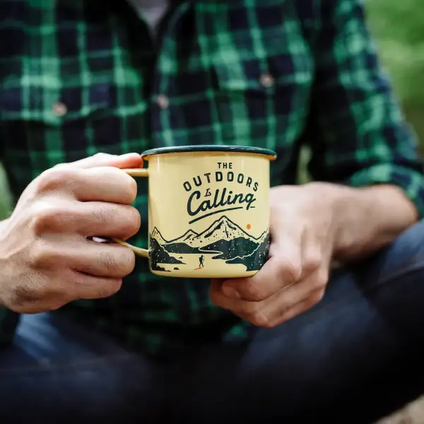 The Outdoors is Calling - Enamel Mug