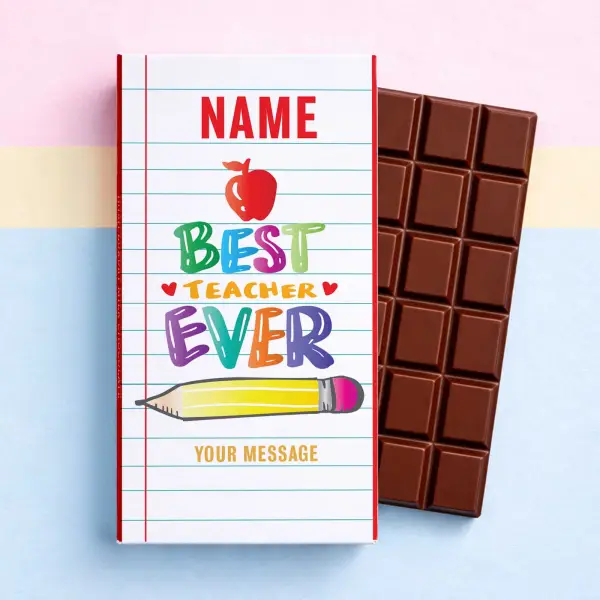 The Best Teacher Ever Personalised Chocolate Bar