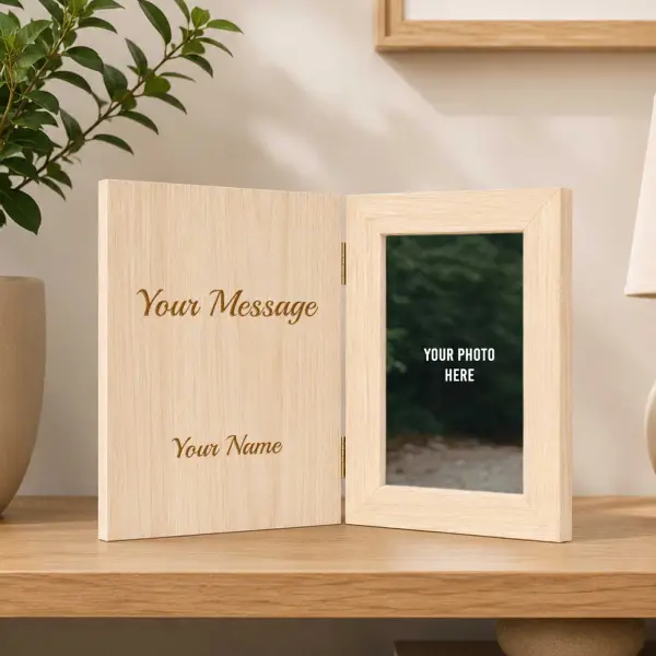 Personalised Pine Wooden Photo Book Frame