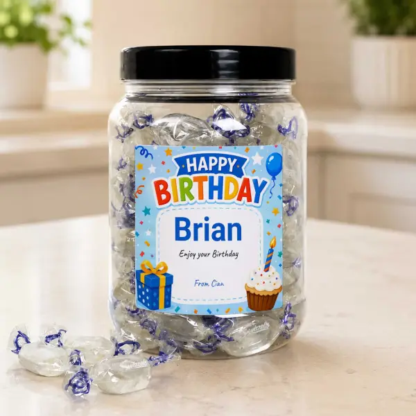 Happy Birthday - Personalised Sweets Jar