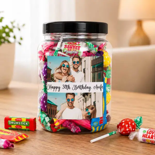 Any Photo Happy Birthday - Personalised Sweets Jar