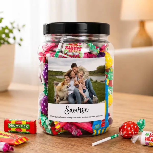 Any Photo Happy Birthday - Personalised Sweets Jar
