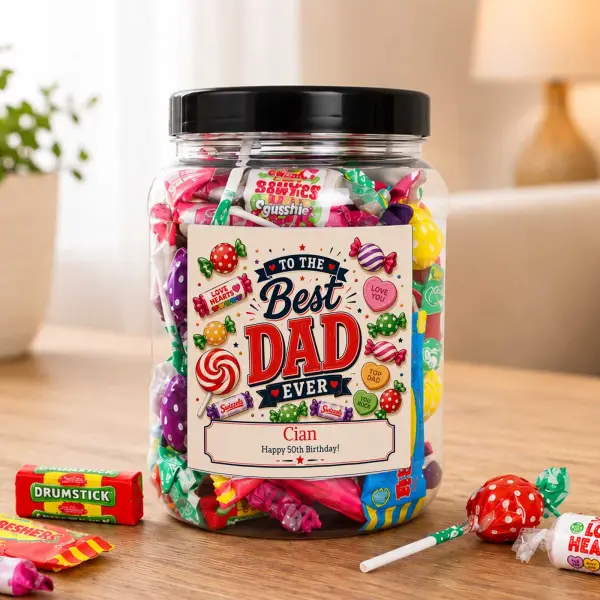 To The Best Dad Ever - Personalised Sweets Jar
