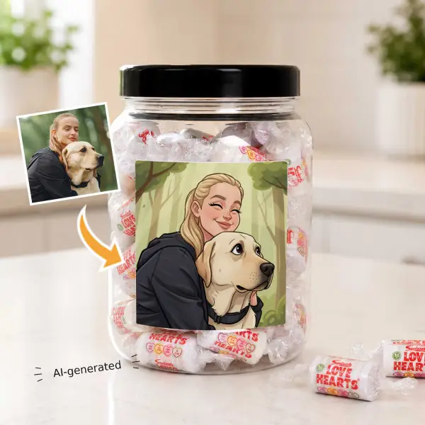 Photo to Caricature - Personalised Sweets Jar