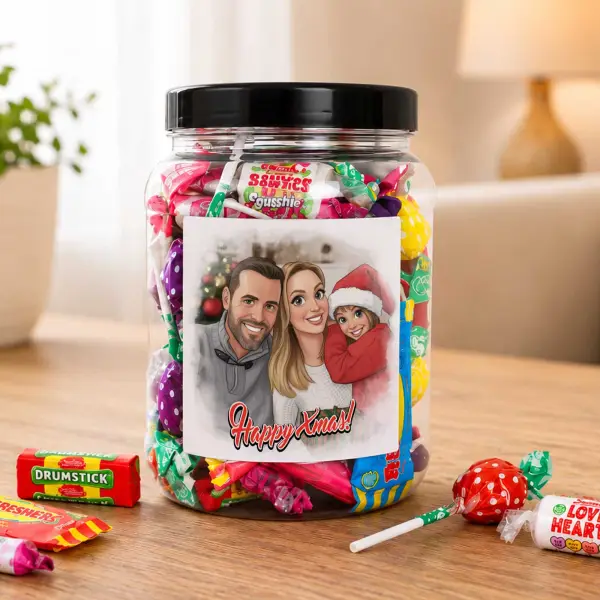 Photo to Caricature - Personalised Sweets Jar