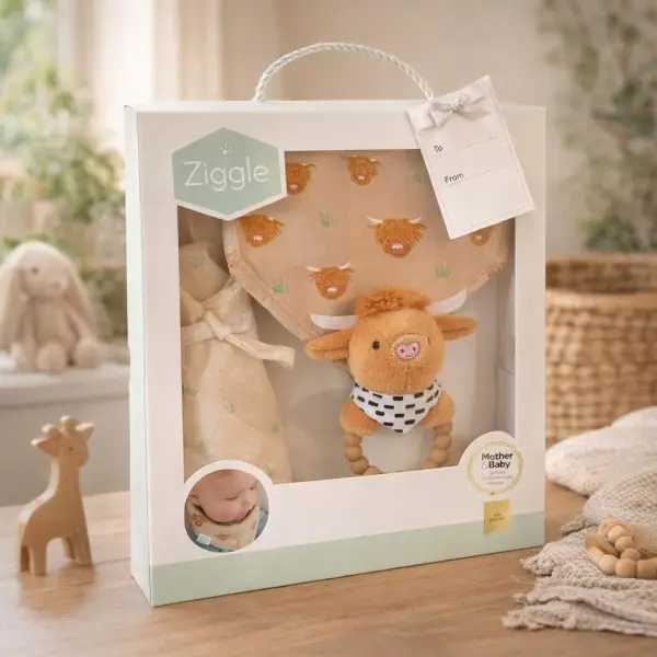 Highland Cow 3 Piece Baby Gift Set