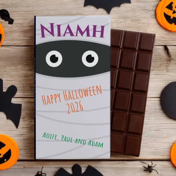 Happy Halloween Mummy Personalised Chocolate Bar 90g