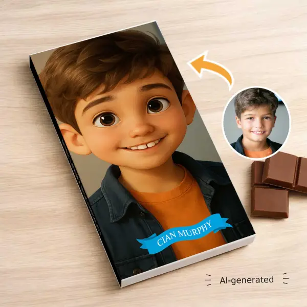 Photo to Caricature - Personalised Chocolate Bar 90g