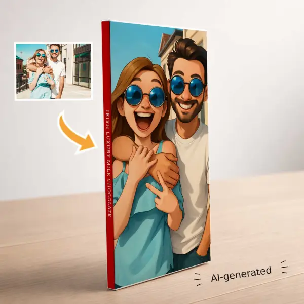 Photo to Caricature - Personalised Chocolate Bar 90g