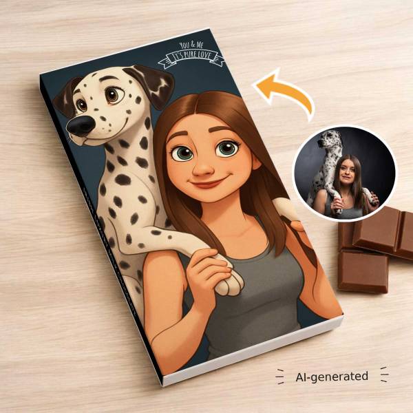 Photo to Caricature - Personalised Chocolate Bar 90g