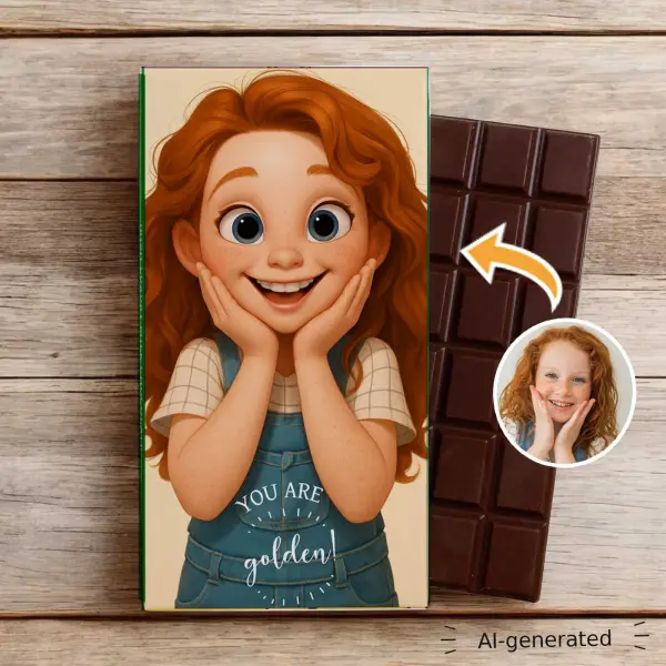 Photo to Caricature - Personalised Chocolate Bar 90g