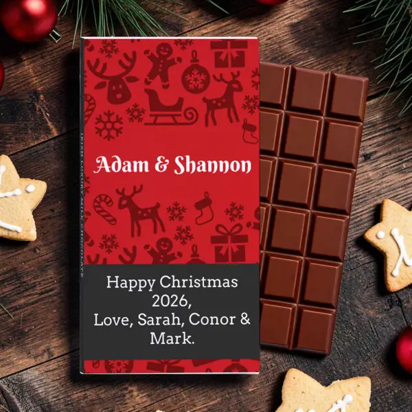 Christmas Festive Design - Personalised Chocolate Bar 90g