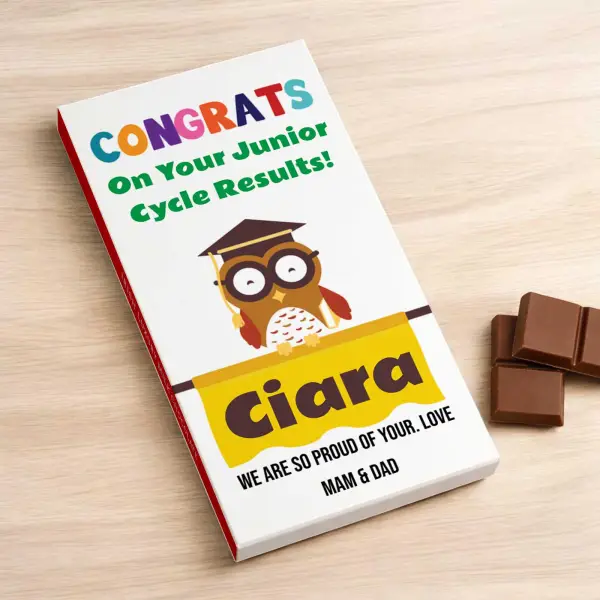 Congrats Junior Cycle / Leaving Cert Results - Personalised Chocolate Bar 90g