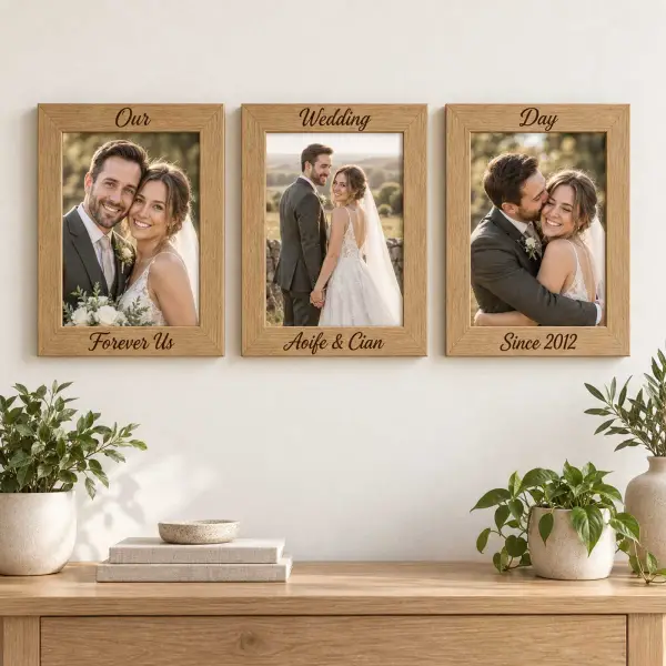 Personalised Engraved Photo Frame - French Oak Effect