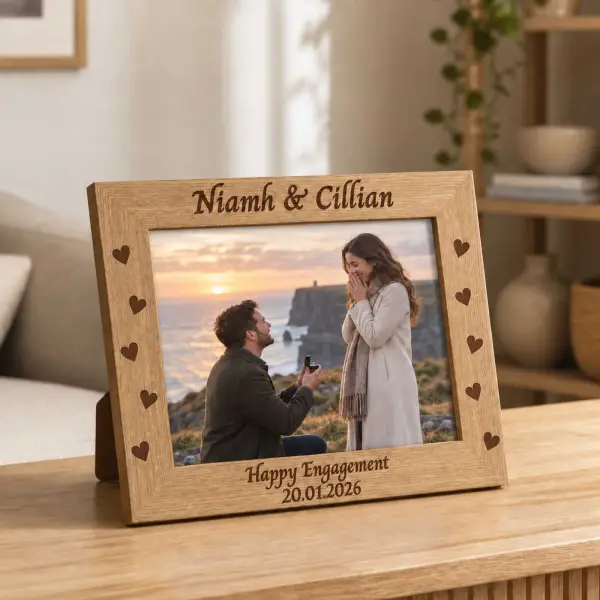 Personalised Engraved Photo Frame - French Oak Effect