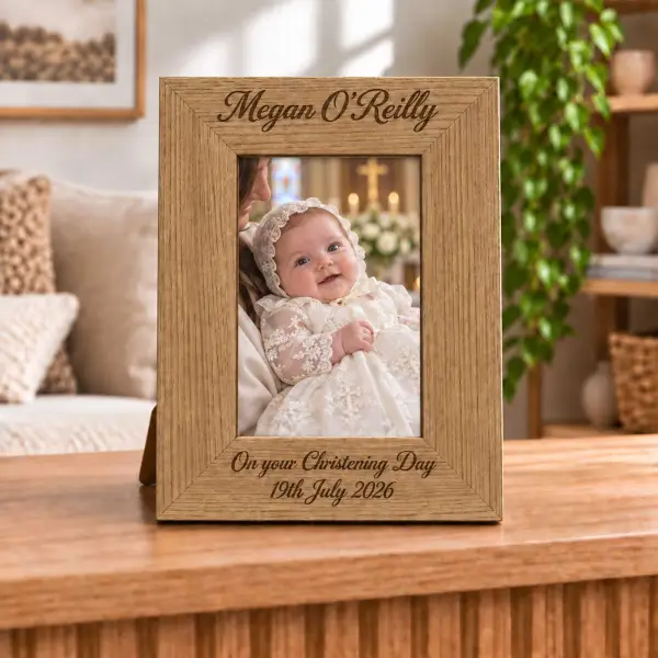 Personalised Engraved Photo Frame - French Oak Effect