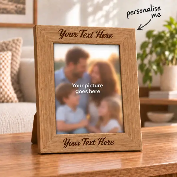 Personalised Engraved Photo Frame - French Oak Effect