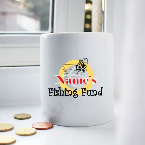 Fishing Fund Personalised Money Jar
